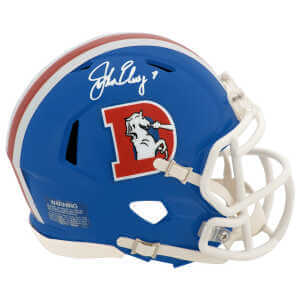 John Elway Signed Denver Broncos &lsquo;D Logo&rsquo; Throwback Riddell Speed Mini Helmet