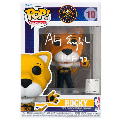 Alex English Signed Denver Nuggets 'Rocky' Mascot Funko Pop Doll #10 w/HOF'97