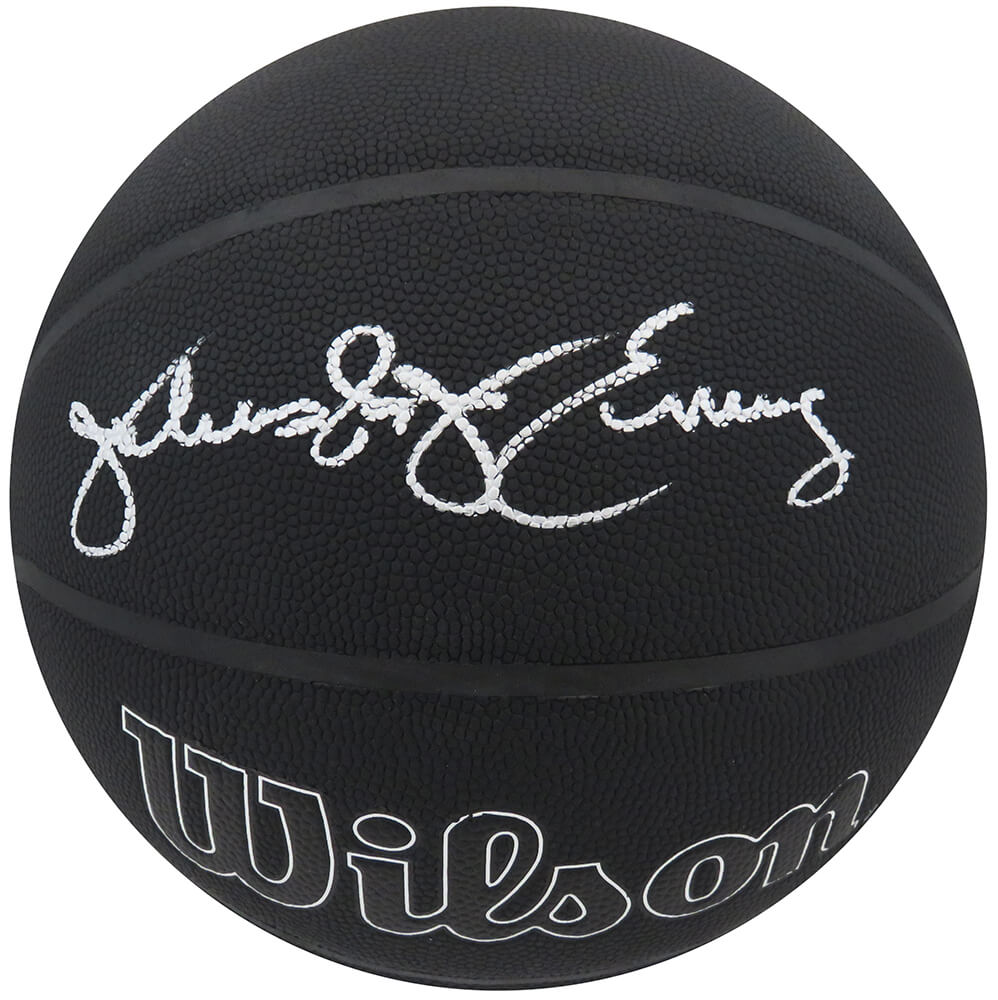 Julius “Dr. J’ Erving Signed Wilson I/O Black 75th Anniversary Logo NBA ...