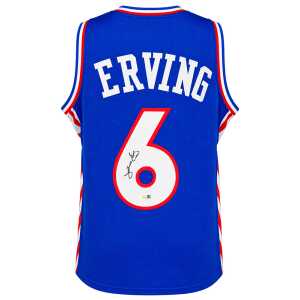 Julius Erving Signed Blue Throwback Custom Basketball Jersey - (JSA)