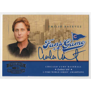 Emilio Estevez Signed 2004 Donruss Threads Fans of the Game Trading Card #201