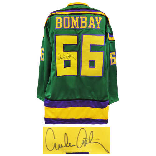 Emilio Estevez Signed Bombay Green Custom Hockey Jersey - Image 2