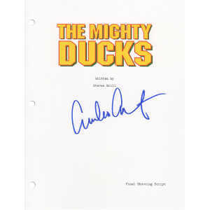 Emilio Estevez Signed Mighty Ducks Movie Script Cover Page