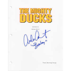 Emilio Estevez Signed Mighty Ducks Movie Script Cover Page w/Bombay