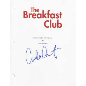 Emilio Estevez Signed The Breakfast Club Movie Script Cover Page