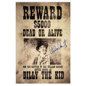 Emilio Estevez Signed Bill The Kid 12&times;18 Wanted Poster