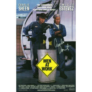 Emilio Estevez Signed Men At Work 11x17 Movie Poster