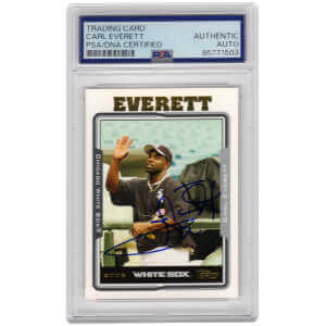 Carl Everett Signed Chicago White Sox 2005 Topps Baseball Trading Card #407 - (PSA Encapsulated)
