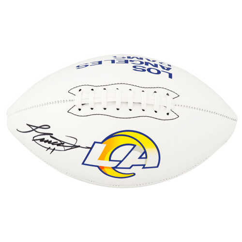 Jim Everett Signed Los Angeles Rams Logo Franklin White Football