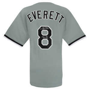 Carl Everett Signed Grey Custom Baseball Jersey w2005 WS Champs