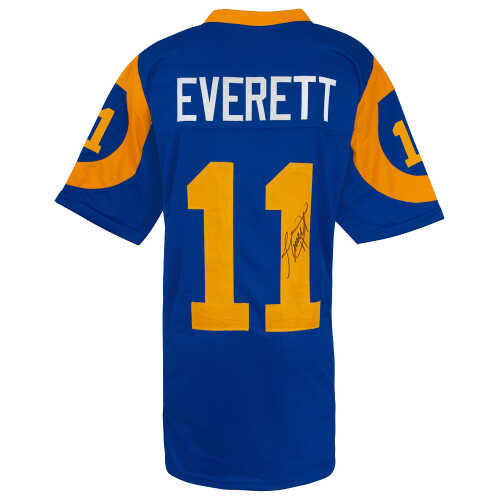 Jim Everett Signed Blue Throwback Custom Football Jersey
