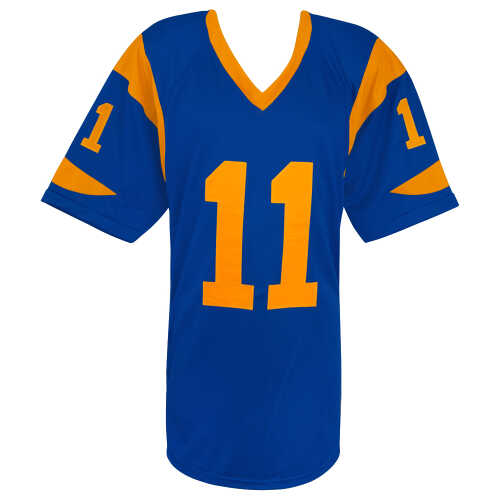 Jim Everett Signed Blue Throwback Custom Football Jersey - Image 2