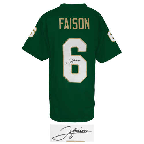 Jordan Faison Signed Green Custom College Football Jersey - Image 2