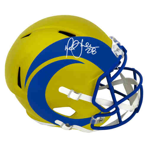 Marshall Faulk Signed Rams FLASH Riddell Full Size Speed Replica Helmet (White Ink)