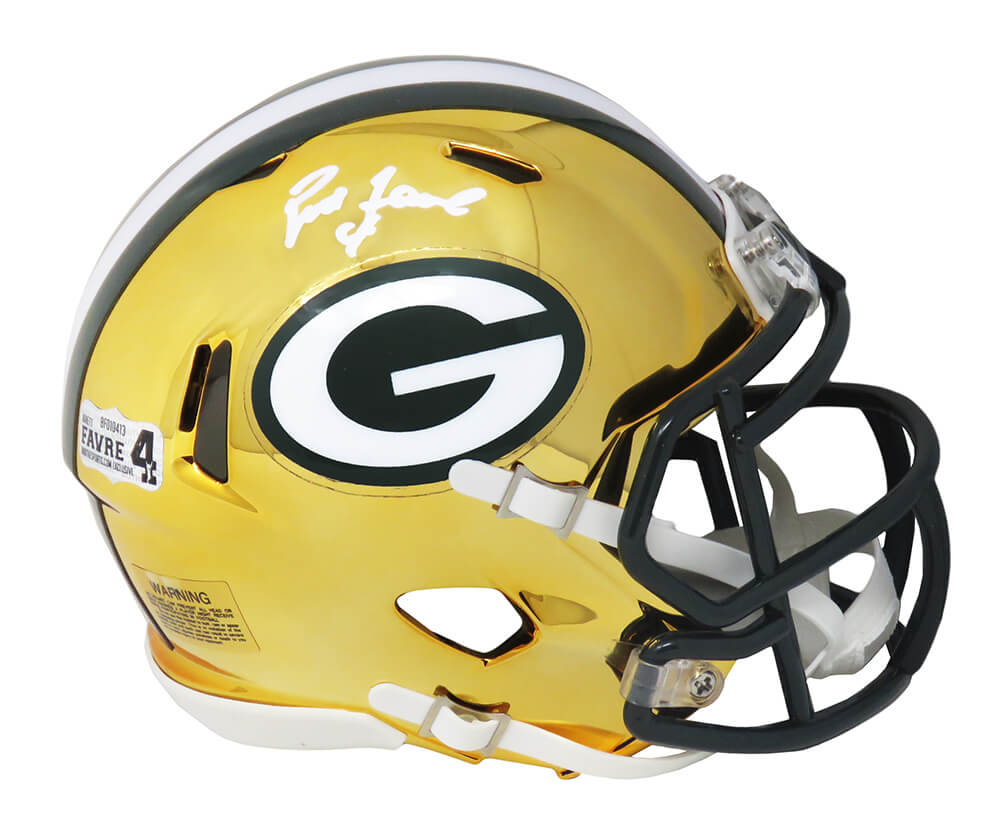 Brett Favre Signed Green Bay Packers Chrome Riddell Speed Mini Helmet –  Schwartz Sports Memorabilia