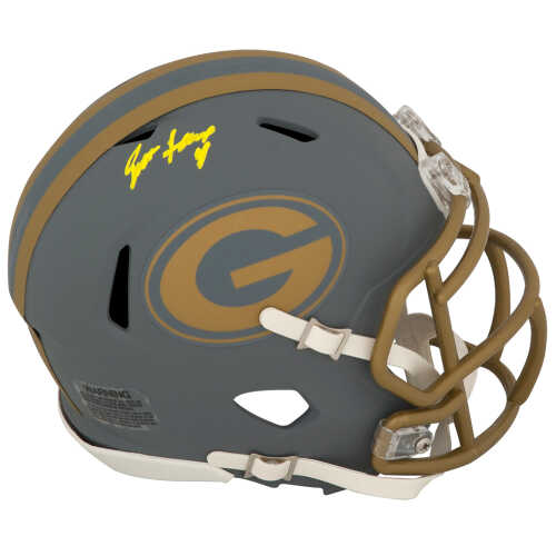 Brett Favre Signed Green Bay Packers SLATE Riddell Speed Mini Helmet