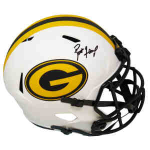 GREEN BAY PACKERS BRETT FAVRE signed INSCRIBED RIDDELL BLAZE MINI HELMET  JSA 4