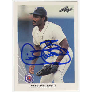 Cecil Fielder Signed Detroit Tigers 1990 Leaf Baseball Trading Card #165