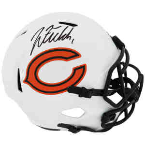 Justin Fields Autographed Chicago Bears Custom Navy Football