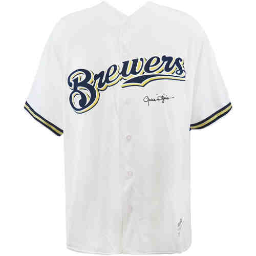 Rollie Fingers Signed Milwaukee Brewers White Majestic Replica Baseball Jersey