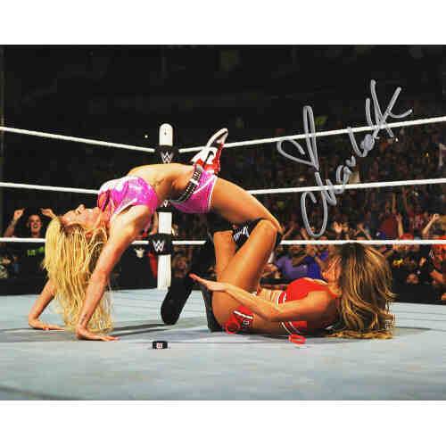 Charlotte Flair Signed Wrestling Leg Lock Move 8x10 Photo