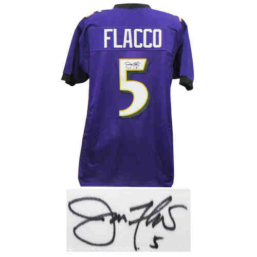 Joe Flacco Signed Purple Custom Football Jersey (PSA)