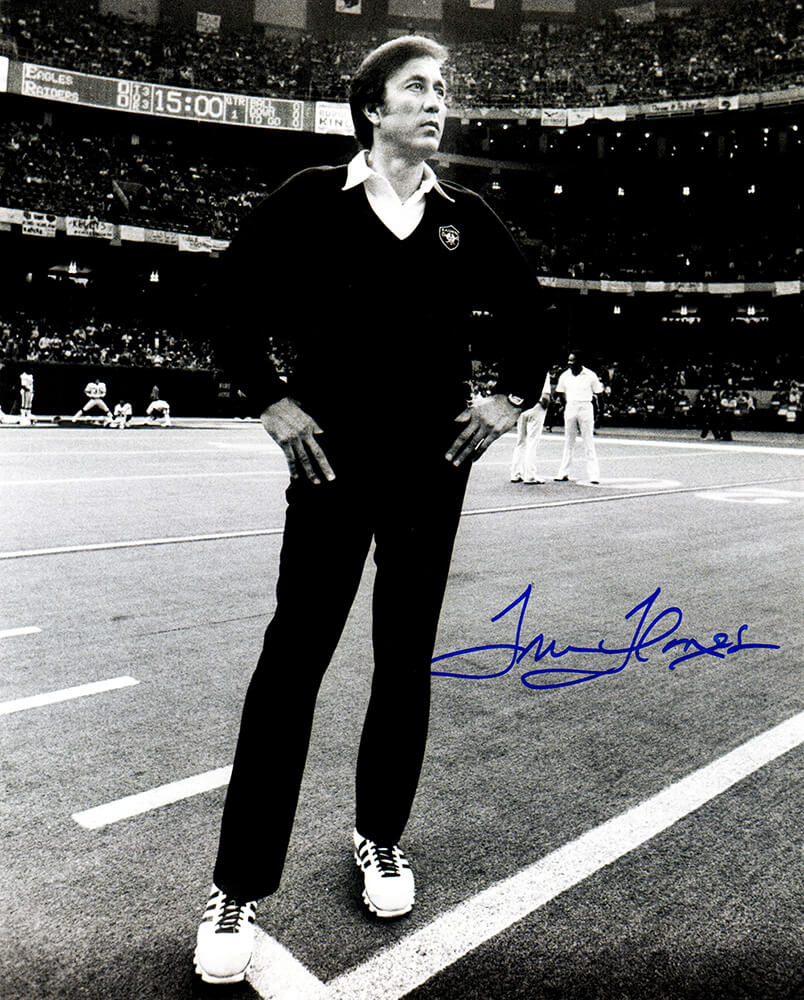 Tom Flores Signed Raiders Coach 8×10 Photo – Schwartz Sports Memorabilia