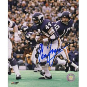 Chuck Foreman Signed Minnesota Vikings Hand Off Action 8x10 Photo