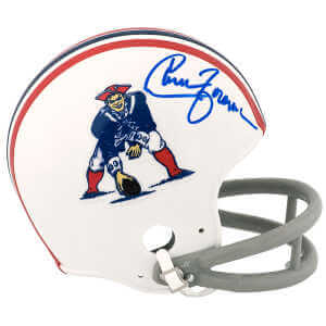 Chuck Foreman Signed New England Patriots Throwback 2-Bar Riddell (VSR4) Mini Helmet