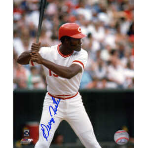 George Foster Signed Cincinnati Reds Batting Action 8x10 Photo