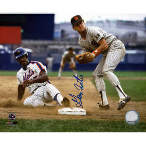 George Foster Signed New York Mets Sliding vs. Padres 8x10 Photo