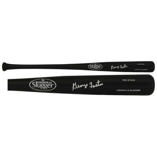 George Foster Signed Louisville Slugger Pro Stock Black Baseball Bat - Image 2