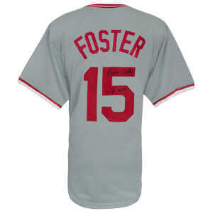 George Foster Signed Grey Custom Baseball Jersey w/77 NL MVP