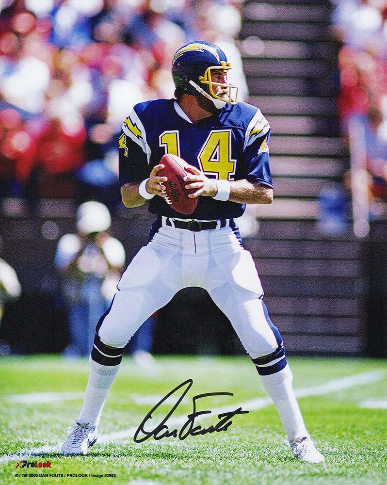 Dan Fouts Signed Chargers Navy Jersey Drop Back Action 8×10 Photo ...