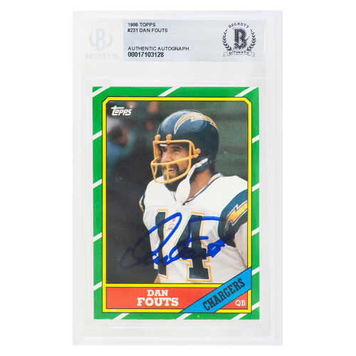 Dan Fouts Signed Chargers 1986 Topps Football Trading Card #231 - (Beckett Encapsulated)