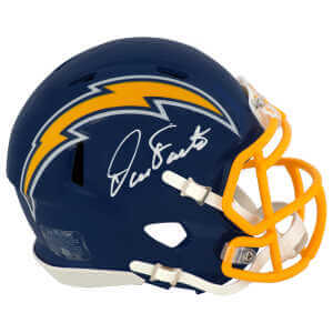Dan Fouts Signed Chargers Navy Throwback Riddell Speed Mini Helmet &ndash; (In White)