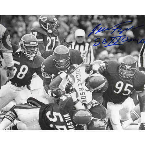 Leslie Frazier Signed Chicago Bears B&W Action 8x10 Photo w/SB XX Champs