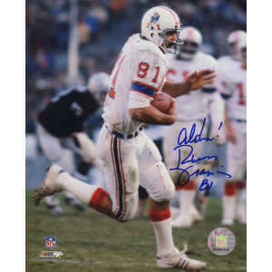 Russ Francis Signed New England Patriots White Jersey Action 8x10 Photo w/Aloha