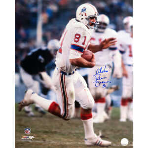 Russ Francis Signed New England Patriots White Jersey Action 16x20 Photo w/Aloha