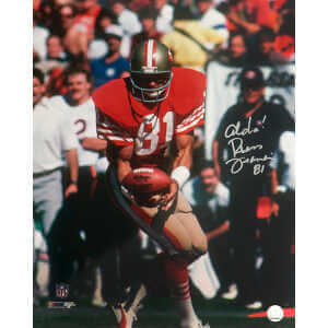 Russ Francis Signed San Francisco 49ers Red Jersey Action 16x20 Photo w/Aloha