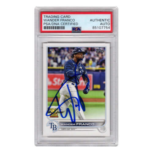 Wander Franco Signed Tampa Bay Rays 2022 Topps Rookie Baseball Card #215 - (PSA Encapsulated)