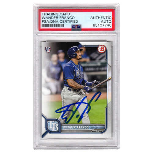 Wander Franco Signed Tampa Bay Rays 2022 Bowman Rookie Baseball Card #12 - (PSA Encapsulated)