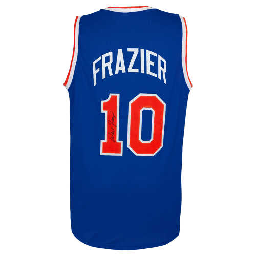 Walt Frazier Signed Blue Custom Basketball Jersey