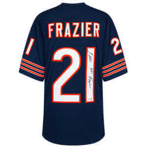 Leslie Frazier Signed Navy Custom Football Jersey - (JSA)