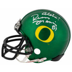Russ Francis Signed Oregon Ducks Riddell (VSR4) Mini Helmet w/Aloha