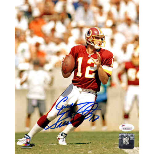 Gus Frerotte Signed Washington Football Team Drop Back Action 8x10 Photo (JSA)