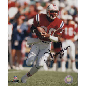 Irving Fryar Signed New England Patriots Red Jersey Action 8x10 Photo