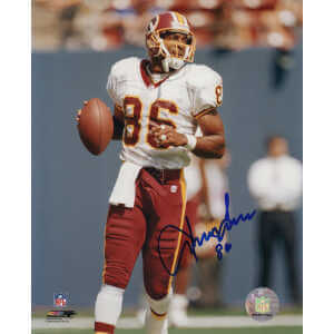 Irving Fryar Signed Washington Football Team White Jersey With Football 8x10 Photo