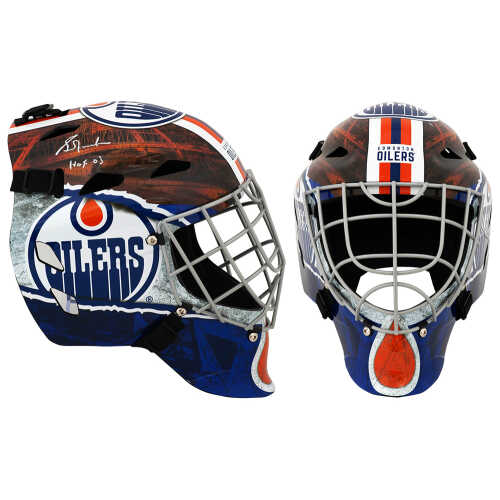 Grant Fuhr Signed Edmonton Oilers Franklin Replica Street Hockey Goalie Mask w/HOF'03 - Image 2