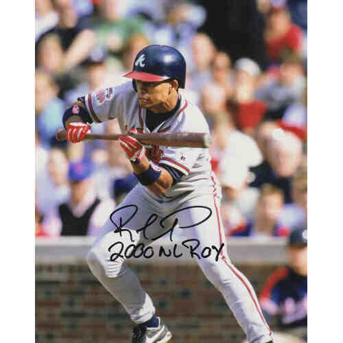 Rafael Furcal Signed Atlanta Braves Bunting Action 8x10 Photo w/2000 NL ROY